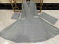 LUXURY EMBROIDERED & PEARL WORK CHIFFON FROCK 3PC