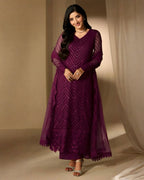 LUXURY SEQUIEN EMBROIDERED BAMBER CHIFFON 3PC