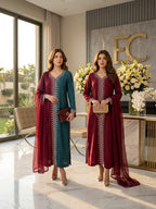 LUXURY 2-TONE RAW SILK 3PC SUIT