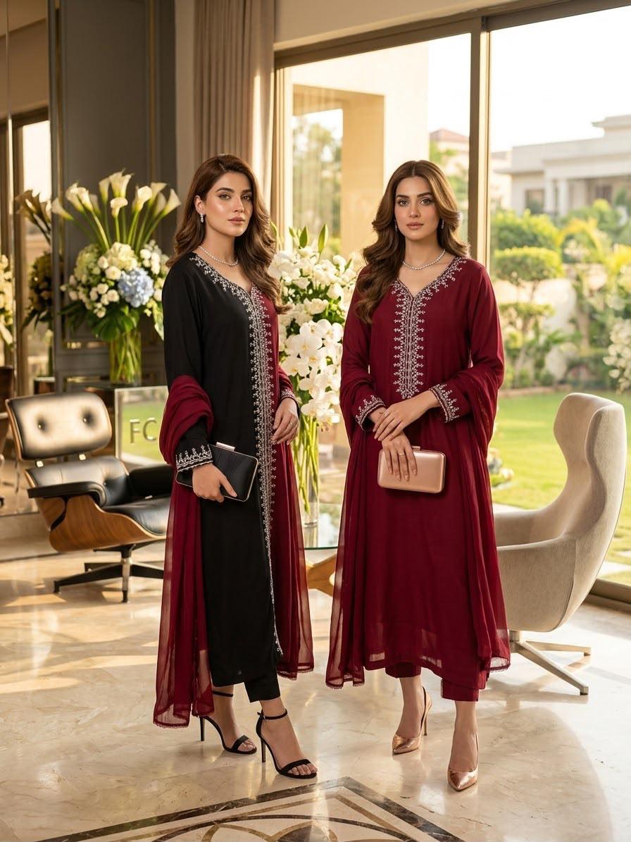 LUXURY 2-TONE RAW SILK 3PC SUIT