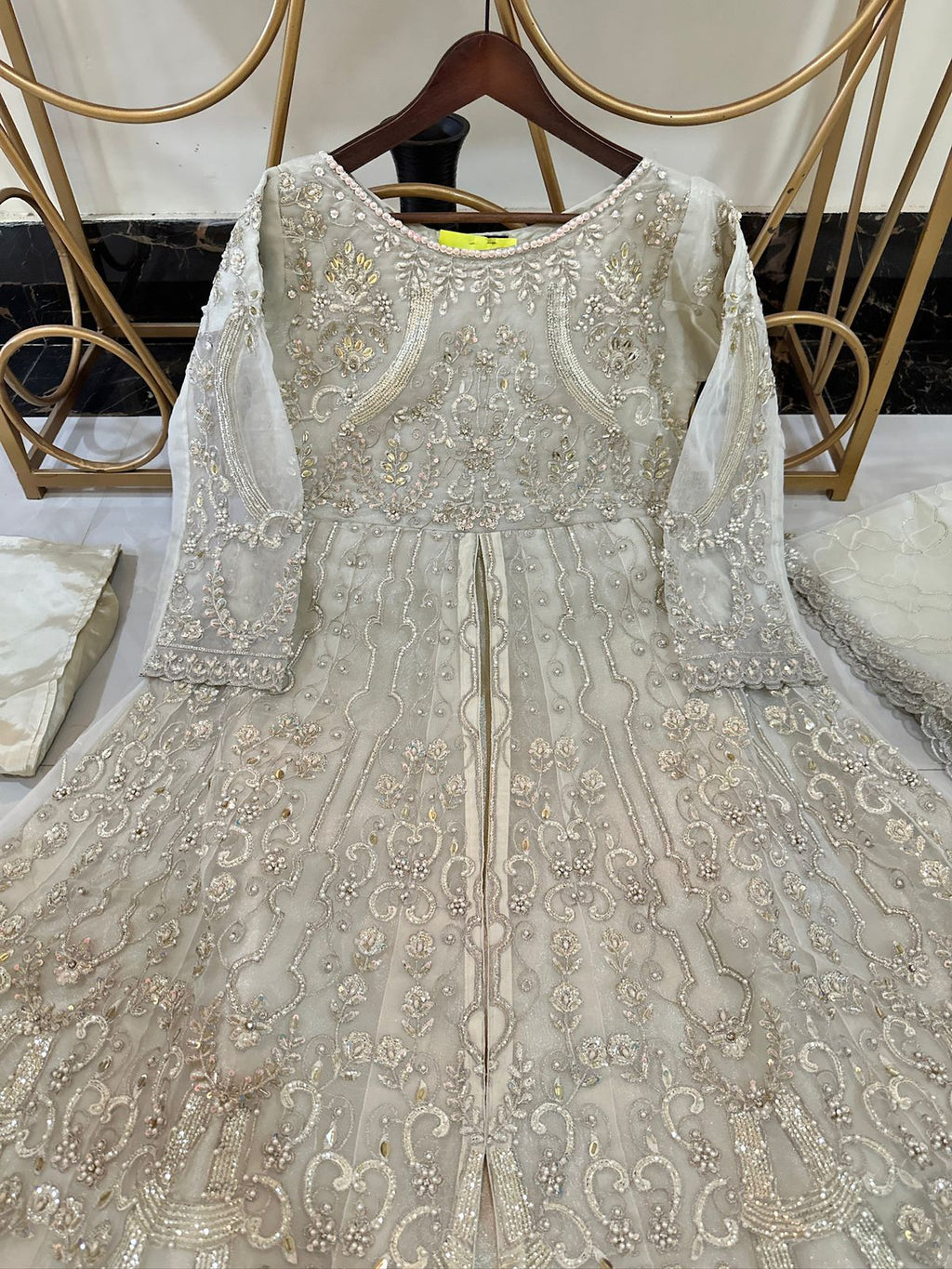 LUXURY HEAVY EMBELLISHED ORGANZA DOUBLE MAXI 3PC