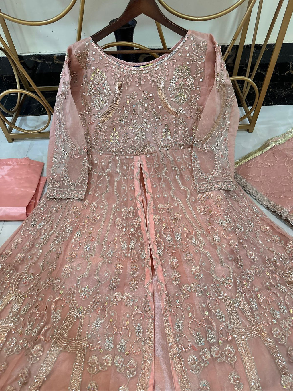 LUXURY HEAVY EMBELLISHED ORGANZA DOUBLE MAXI 3PC