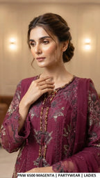 LUXURY CHIFFON STRAIGHT SHIRT WITH PLAZO 3PC