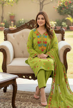 EMBROIDERED LAWN 3PC SUIT WITH RIBBON WORK
