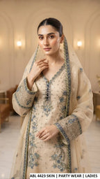 LUXURY CHIFFON STRAIGHT SHIRT WITH PLAZO 3PC