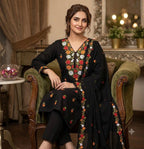 EMBROIDERED LAWN 3PC SUIT WITH RIBBON WORK