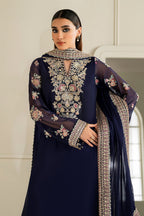 LUXURY EMBROIDERED CHIFFON 3PC (NAVY BLUE)