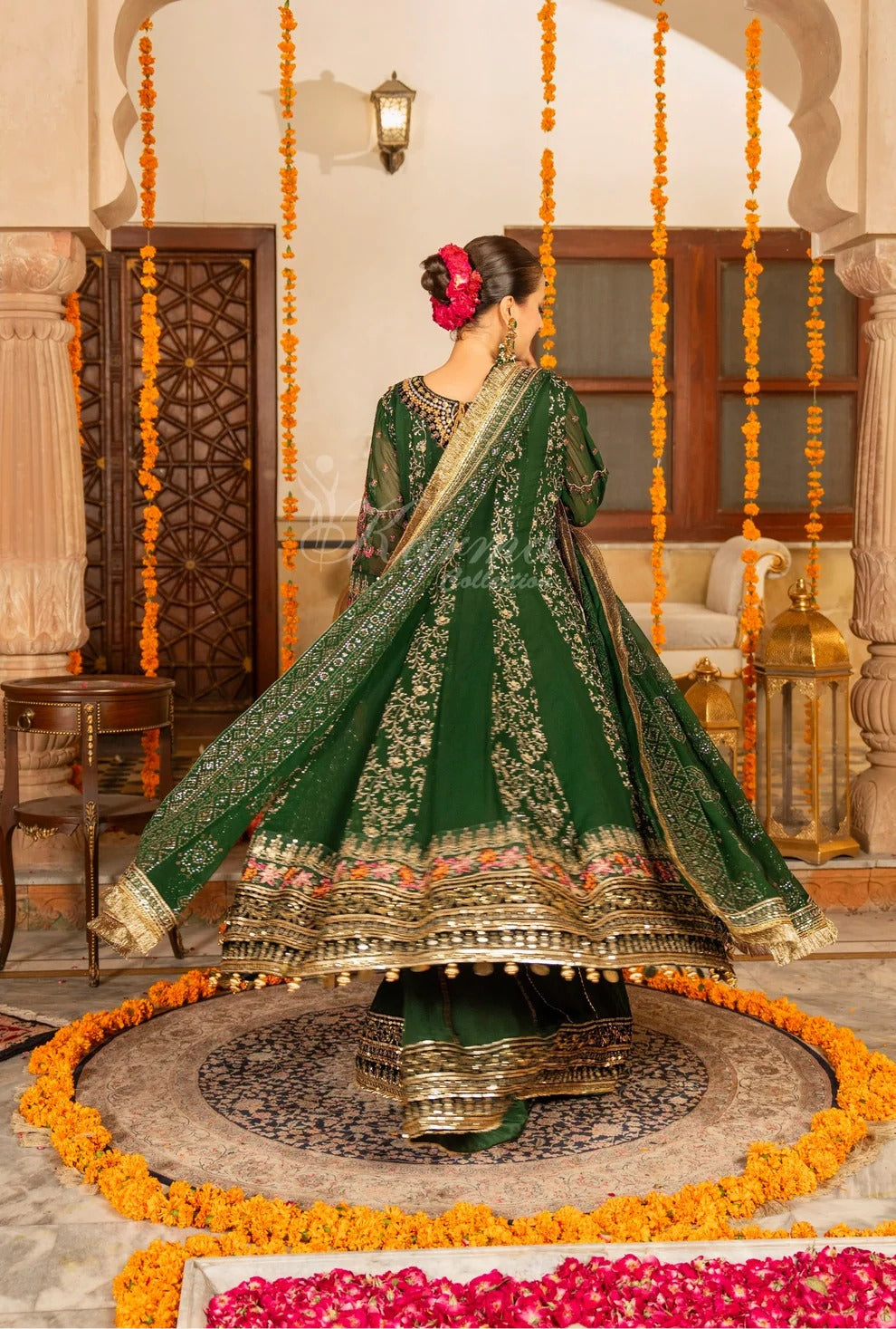 LUXURY HEAVY EMBROIDERED CRINKLE CHIFFON 3PC (WITH SHARARA)