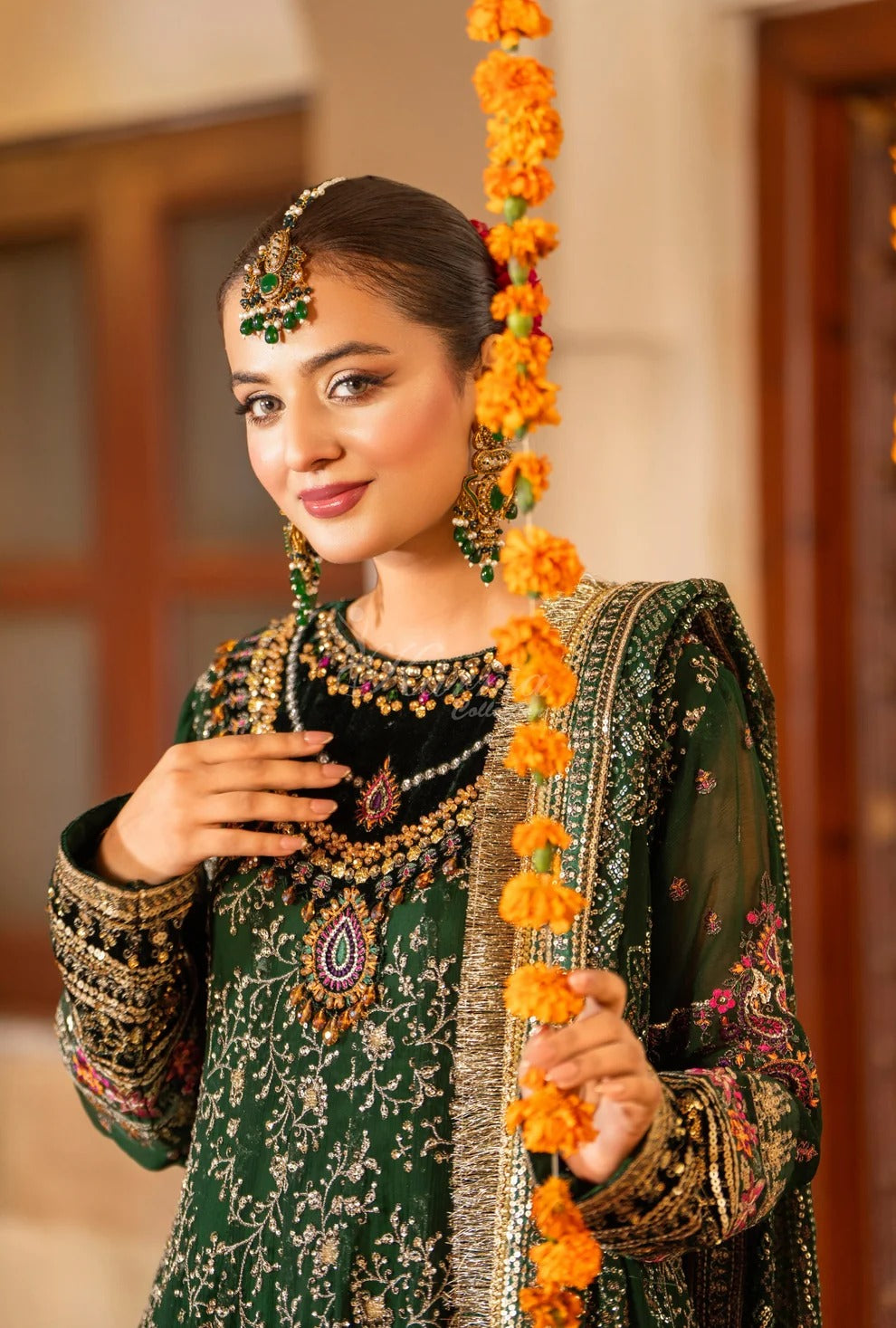 LUXURY HEAVY EMBROIDERED CRINKLE CHIFFON 3PC (WITH SHARARA)