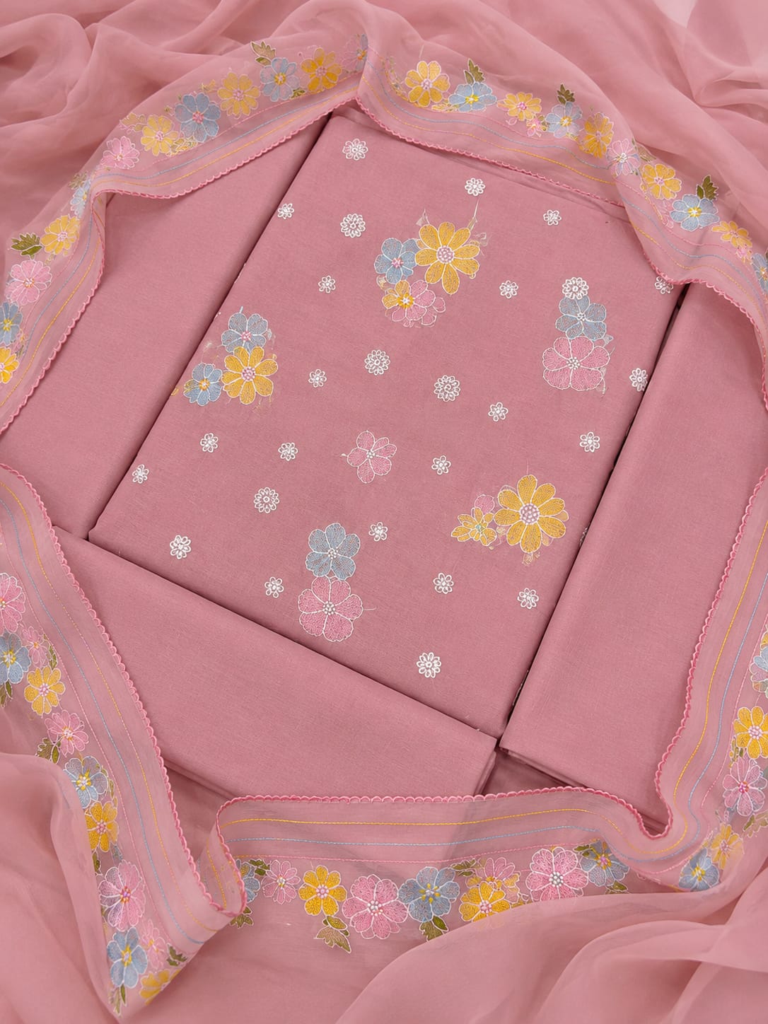 LUXURY EMBROIDERED LAWN COTTON 3PC (WITH CHIFFON DUPATTA)