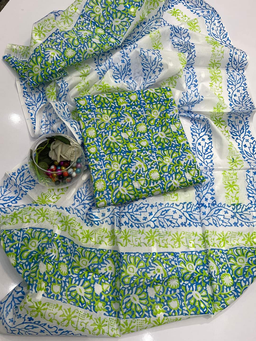 HANDMADE HEAVY BLOCK PRINT SOFT LAWN SET