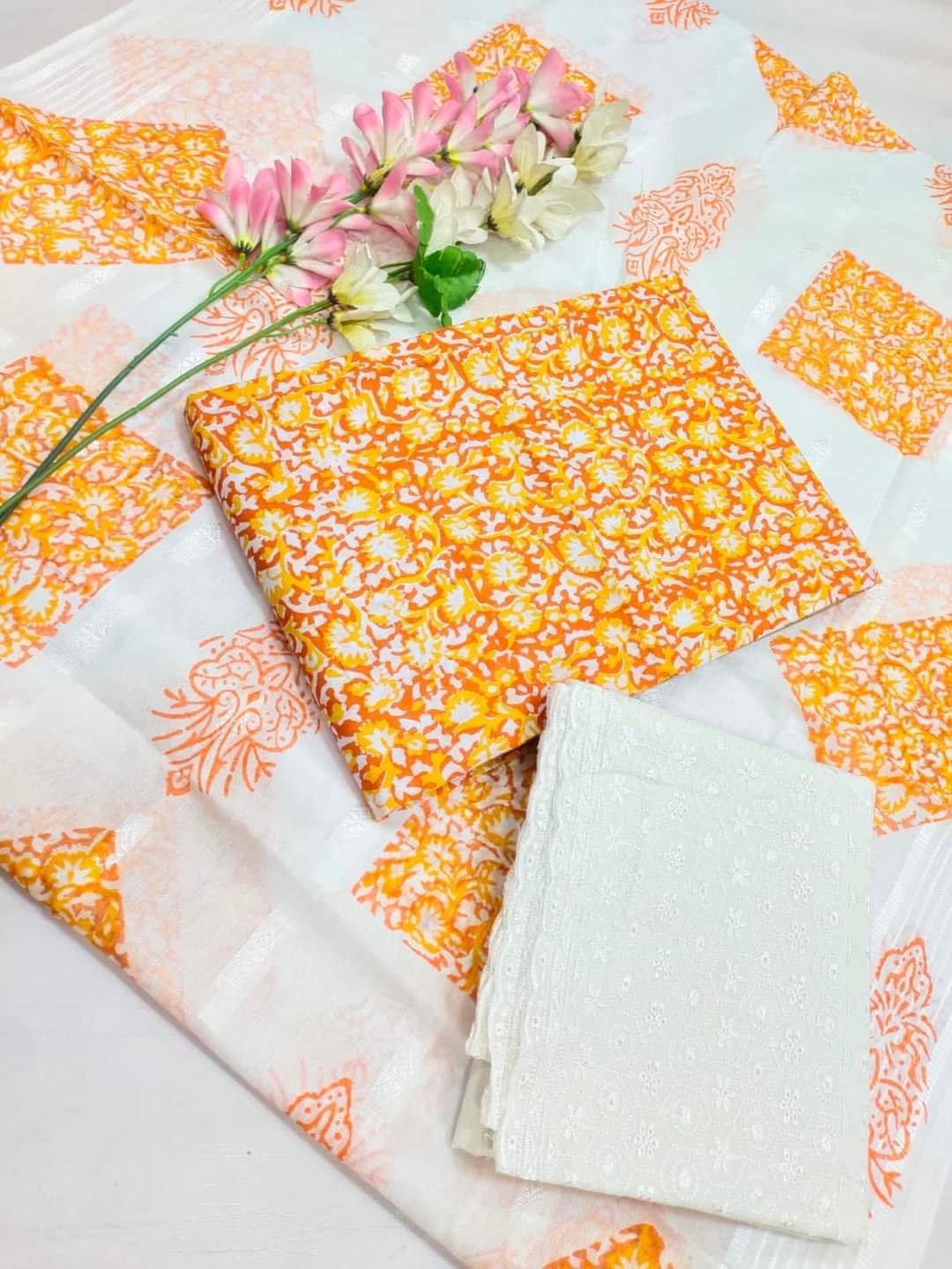 HANDMADE HEAVY BLOCK PRINT SOFT LAWN SET