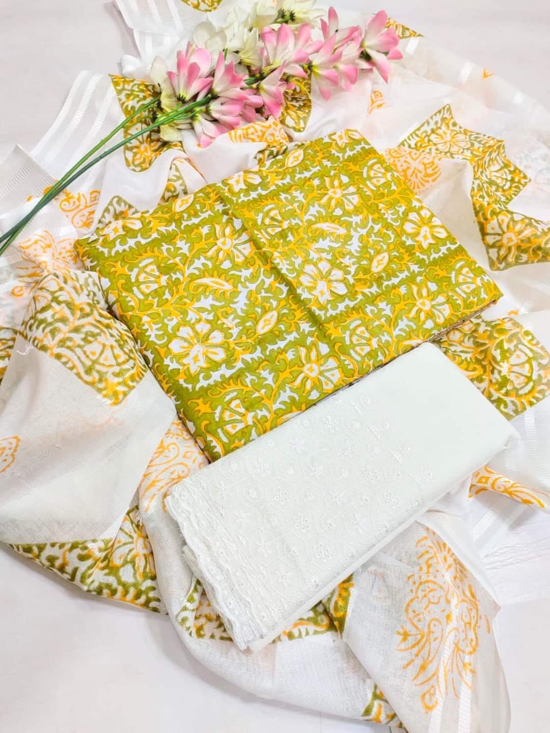 HANDMADE HEAVY BLOCK PRINT SOFT LAWN SET
