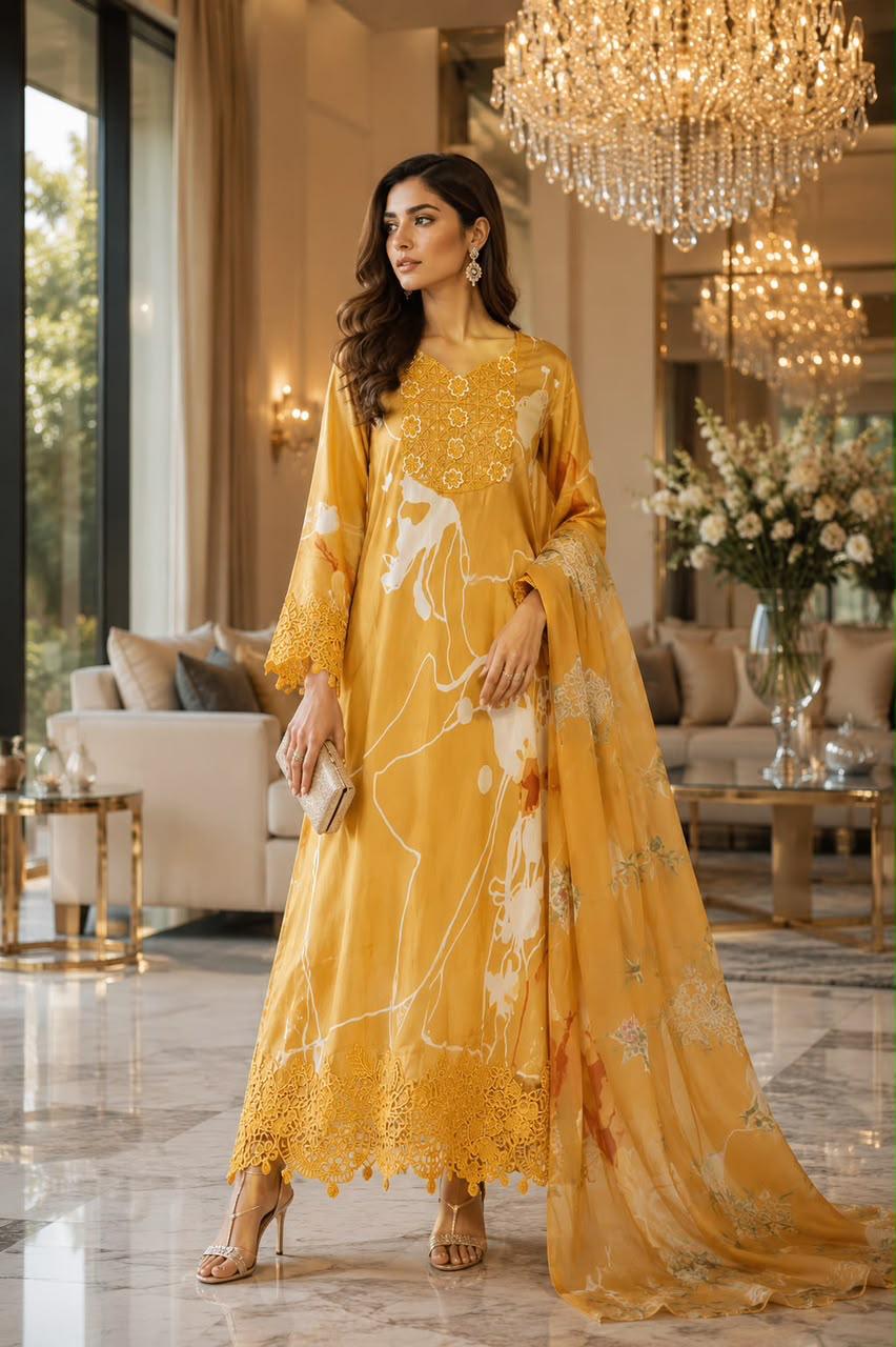 LUXURY EMBROIDERED LAWN 3PC (CLEARANCE OFFER)
