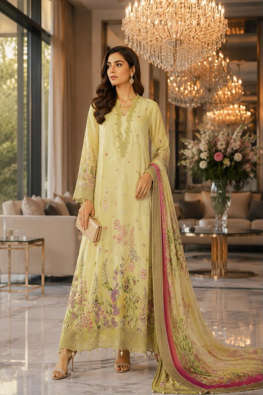LUXURY EMBROIDERED LAWN 3PC (CLEARANCE OFFER)