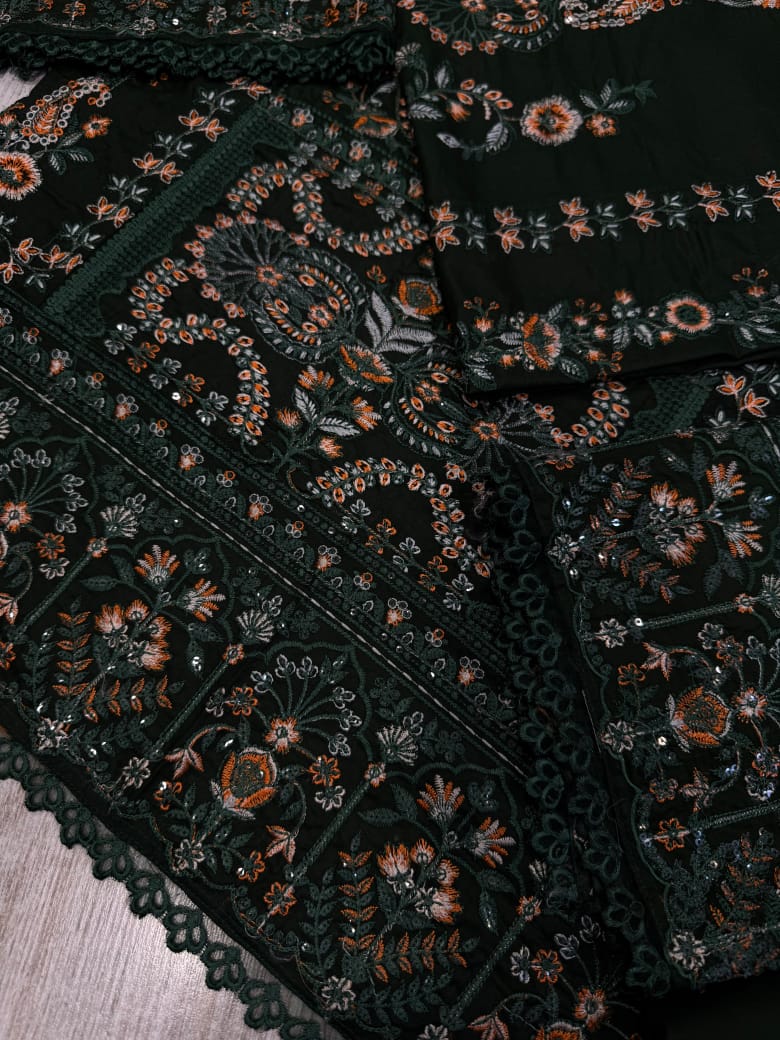 JAZMIN LUXURY EMBROIDERED EGYPTIAN LAWN 3PC