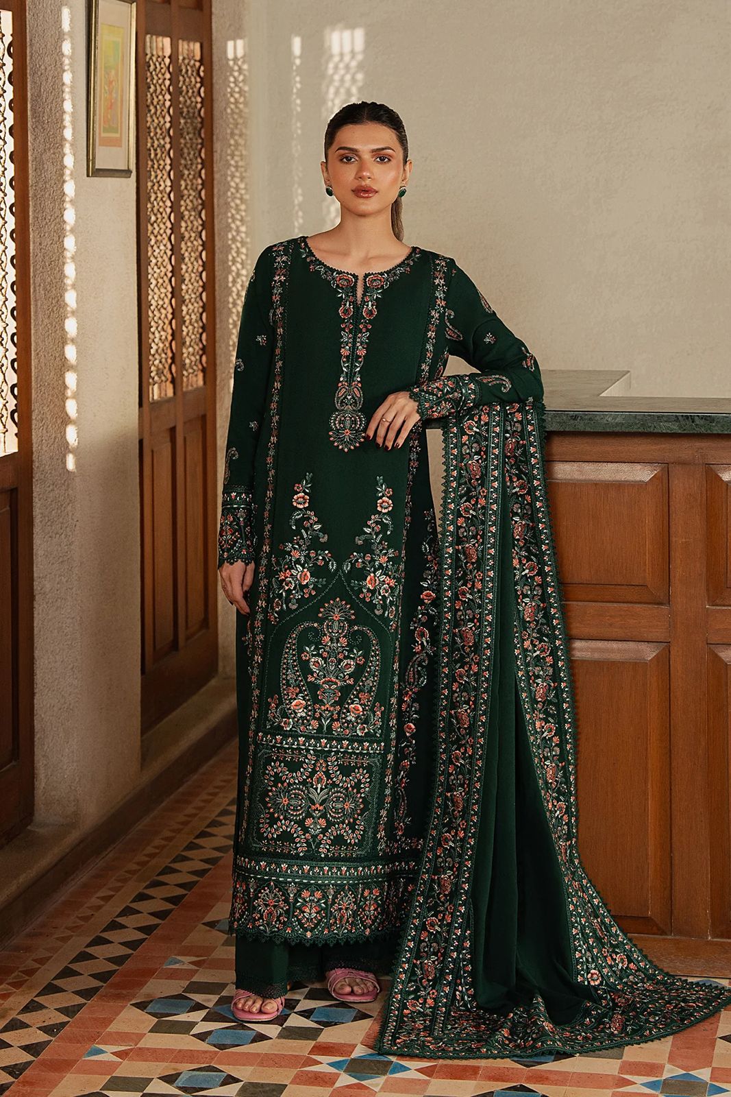 JAZMIN LUXURY EMBROIDERED EGYPTIAN LAWN 3PC
