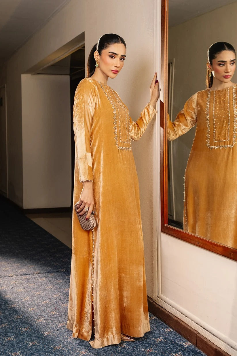 LULUSAR INSPIRED LUXURY EMBELLISHED VELVET KAFTAN 2PC