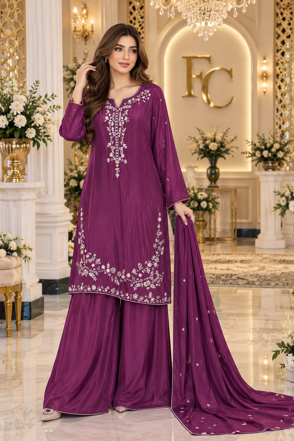 LUXURY PURE BUTTERSILK WEDDING FORMAL 3PC SET