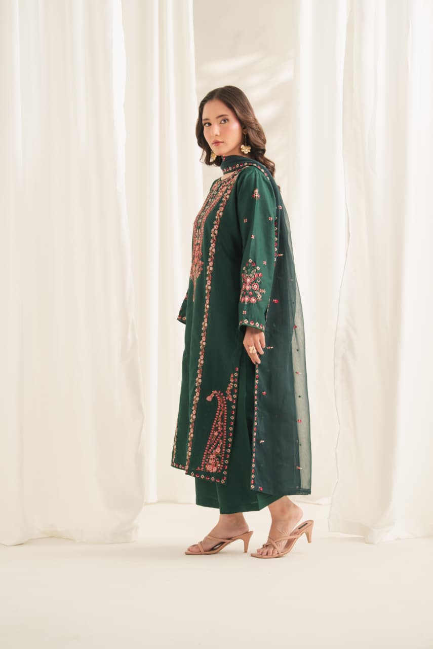 SOHA EMBROIDERED 3PC PLAZO SUIT