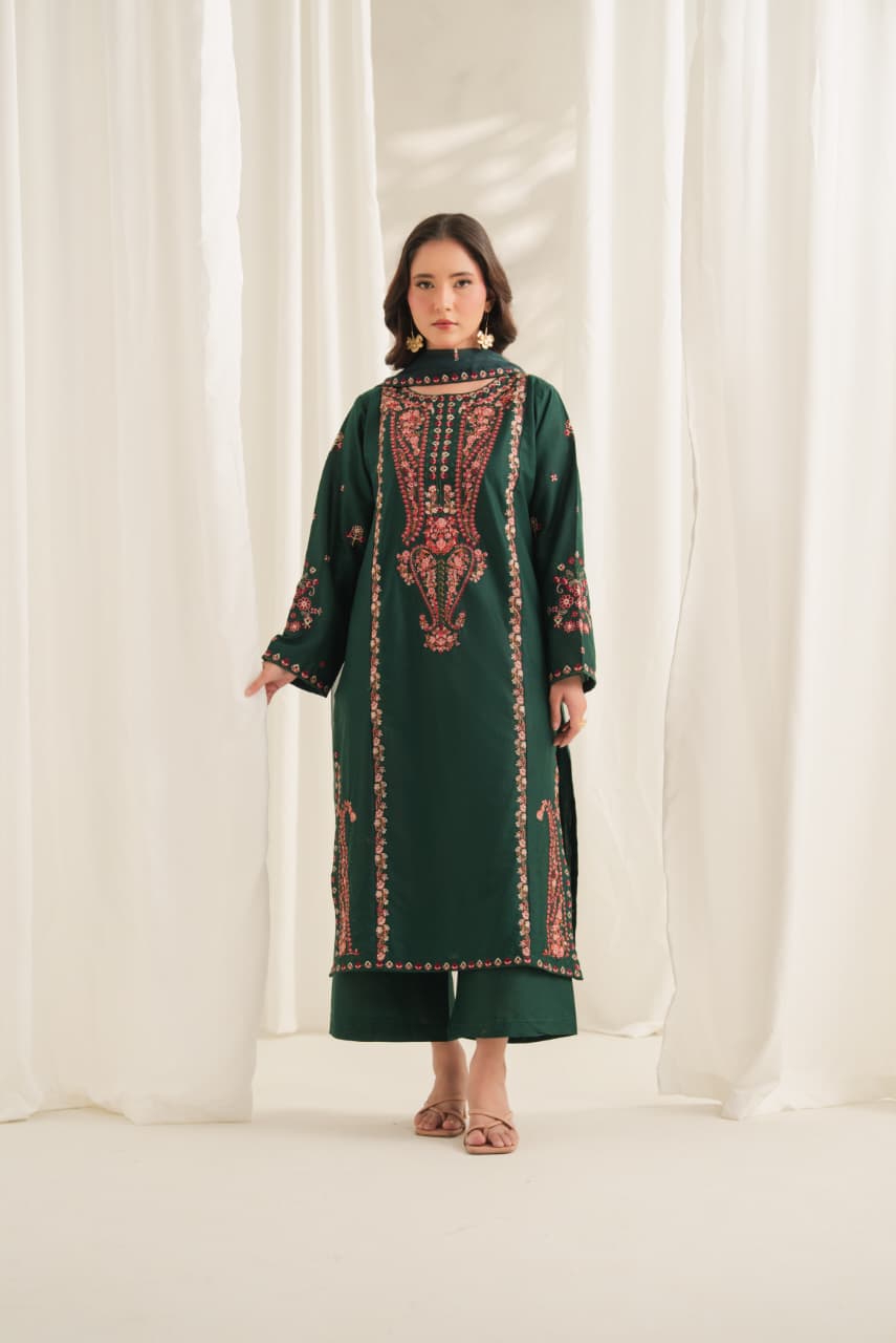 SOHA EMBROIDERED 3PC PLAZO SUIT