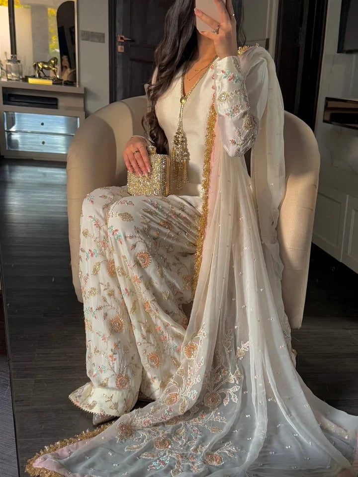 PREMIUM EMBELLISHED SILK 3PC SUIT