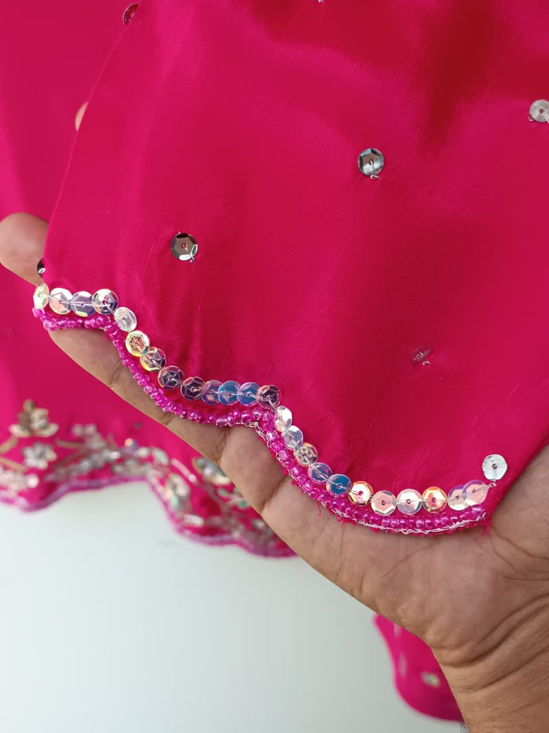 EMBROIDERED SHEESHA SILK SHARARA 3PC SUIT
