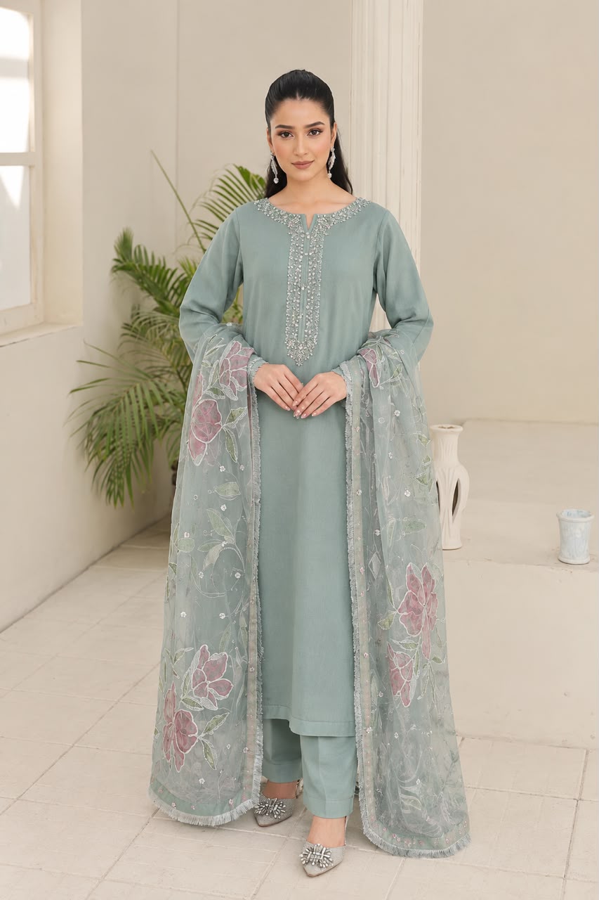 PURE CHIFFON KORA DABKA 3PC SUIT