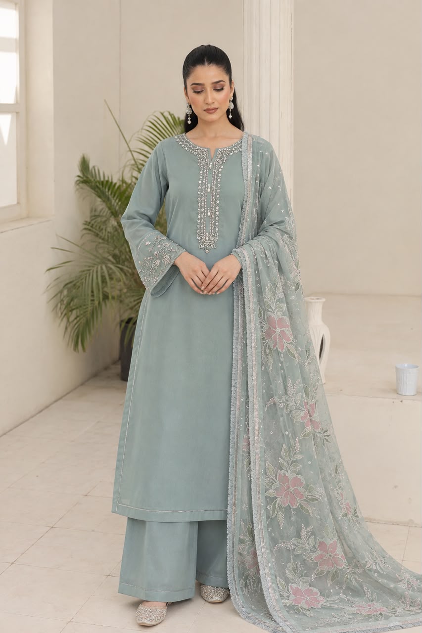 PURE CHIFFON KORA DABKA 3PC SUIT