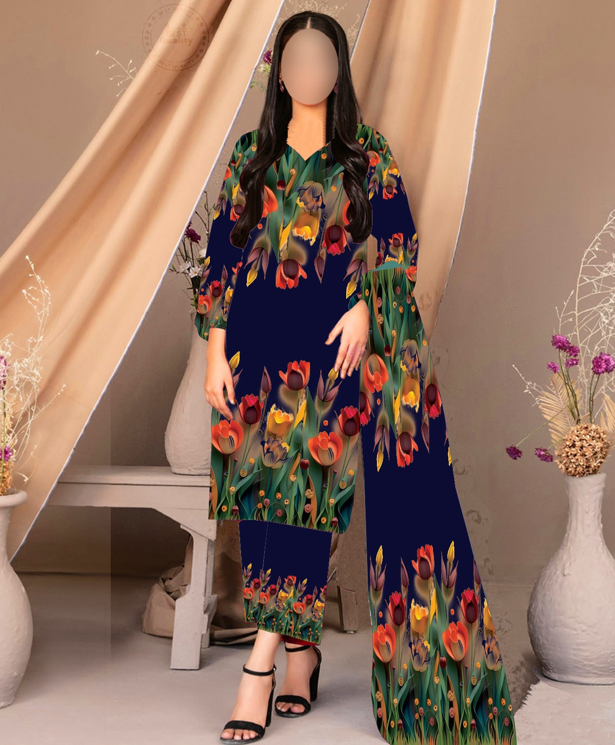 NEW ARRIVAL 3 PCS SILKY SUIT WITH AIRLINE SHIRT