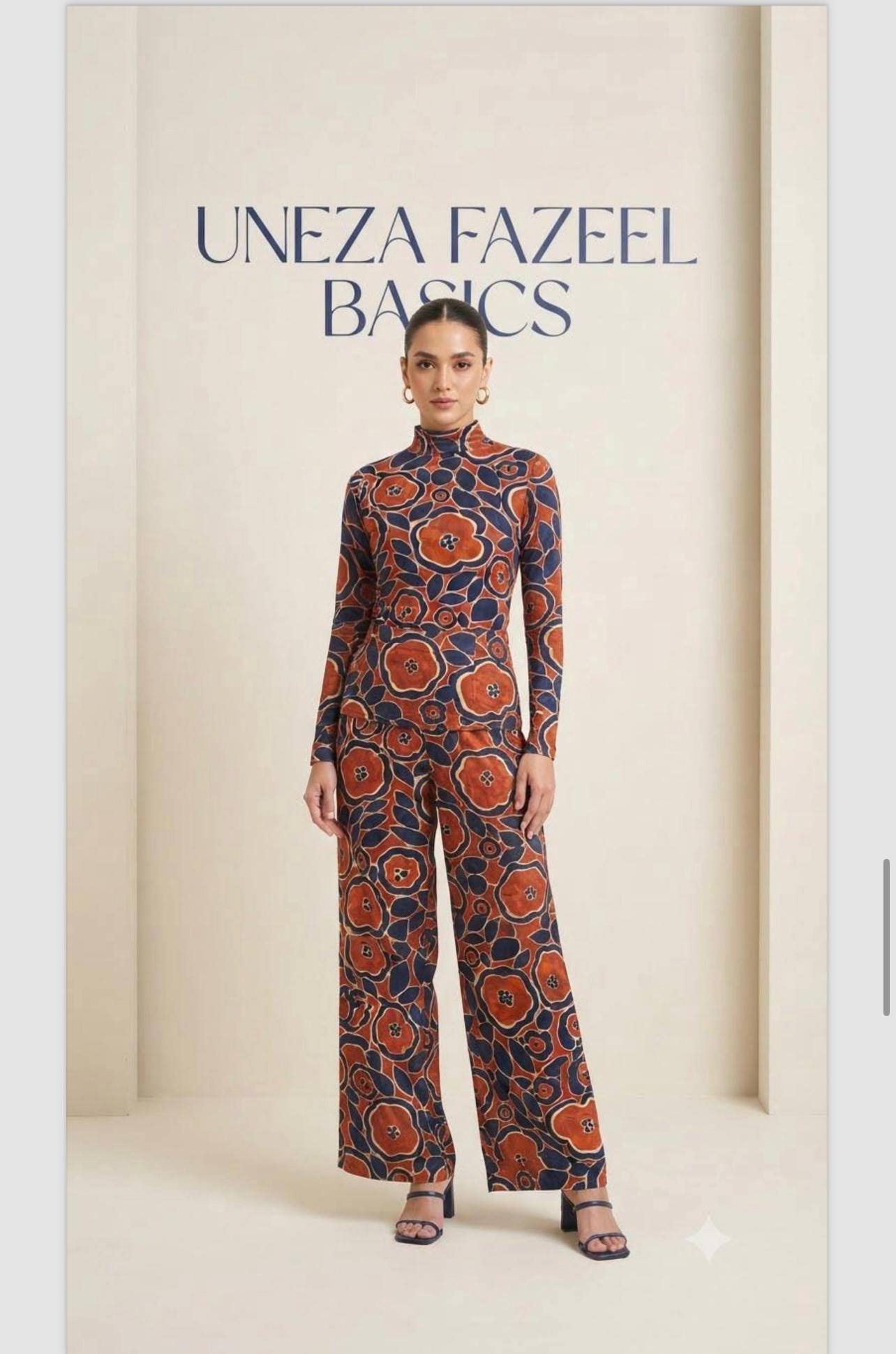 Uneza Fazeel Basics - Digital Printed Unstitched Lawn 2PC Suit