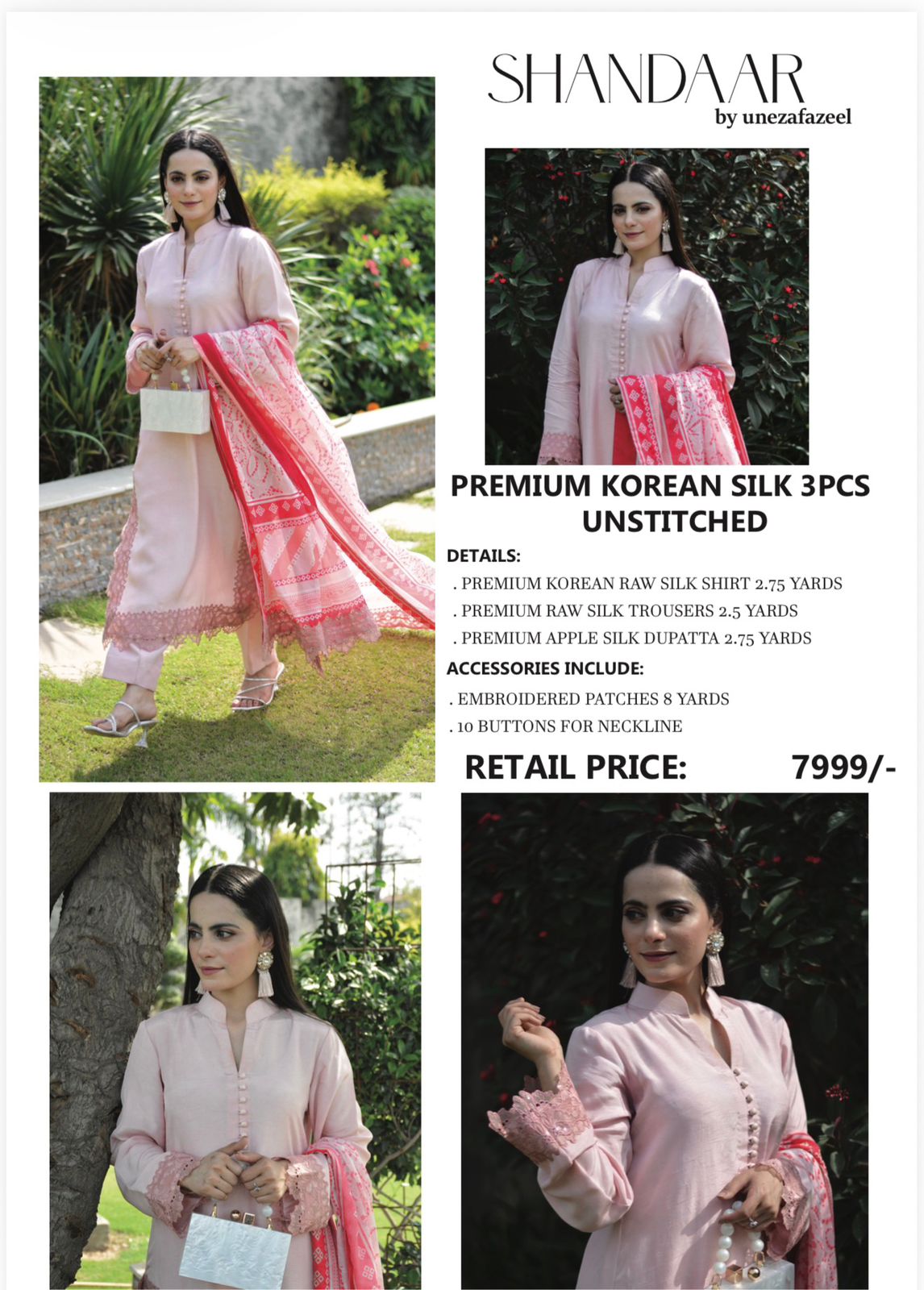 Premium Korean Silk 3 Pcs Unstitched