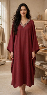 Winter Whisper Kaftan Maroon