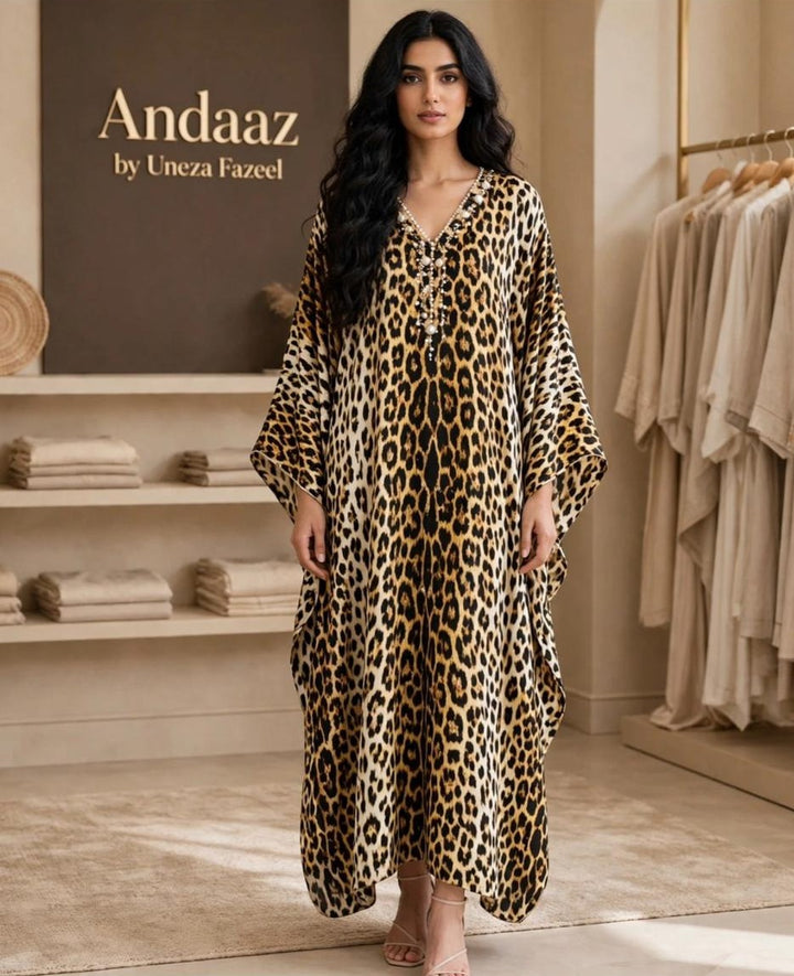 Winter Whisper Butterfly Kaftan – Golden Leopard
