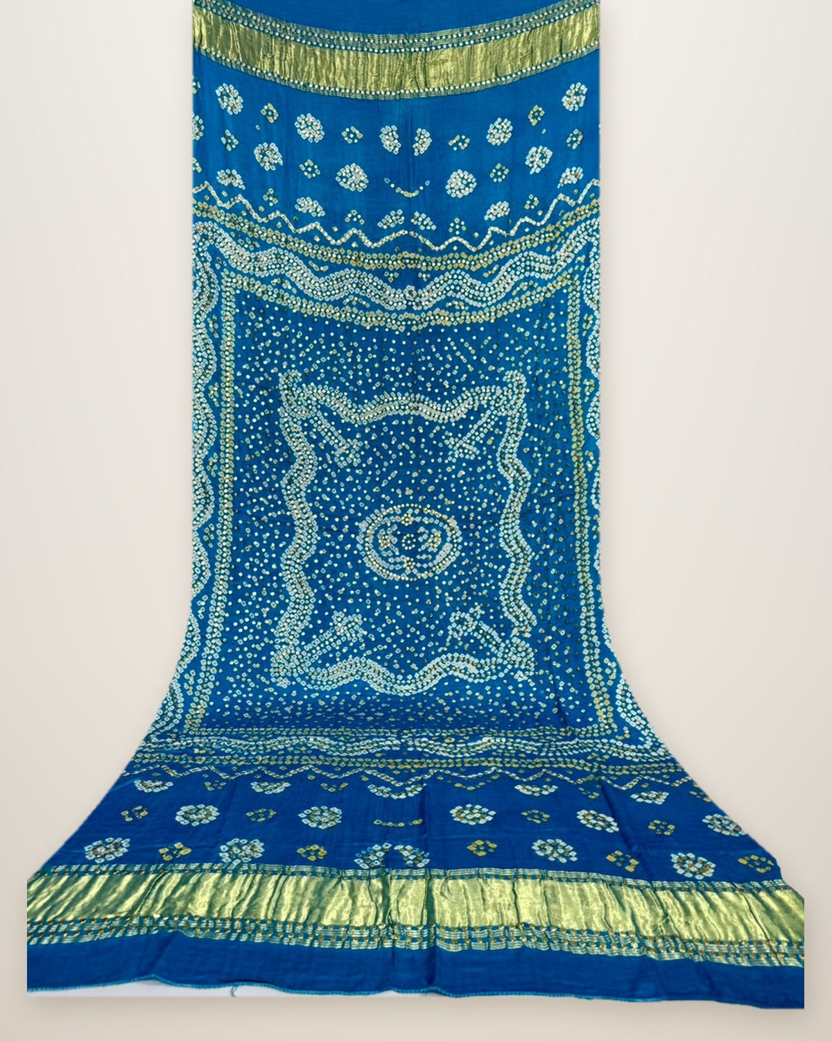 Pure Gajji Silk Bandhani Dupatta – Royal Blue