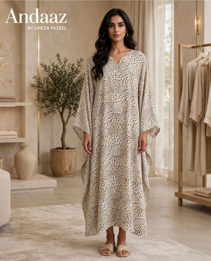 Winter Whisper Butterfly Kaftan – Ivory Speckle