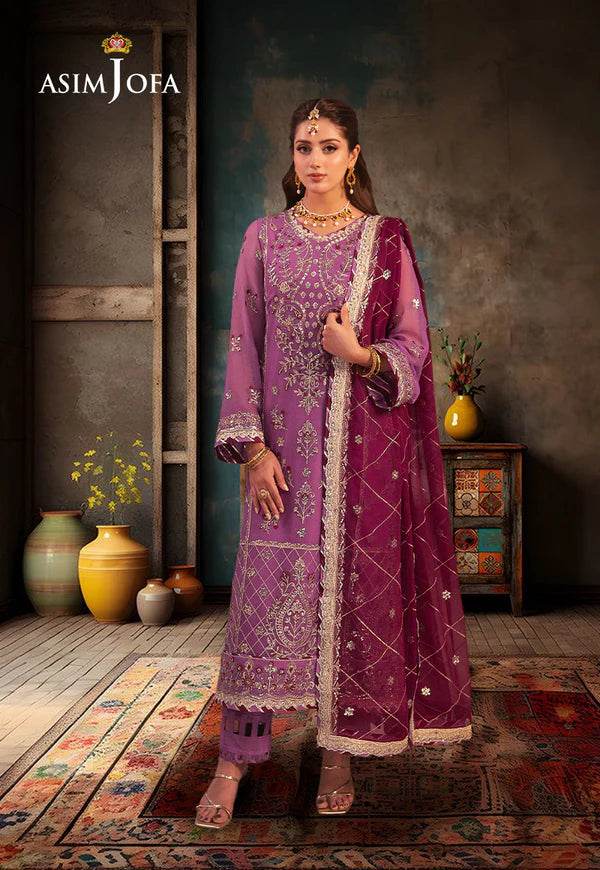 Ajcd-15 embroidered net 3 pcs - Andaz By Uneza Fazeel