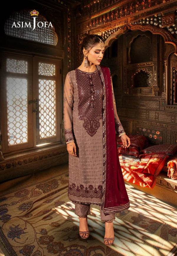 Ajcd-15 embroidered net 3 pcs - Andaz By Uneza Fazeel