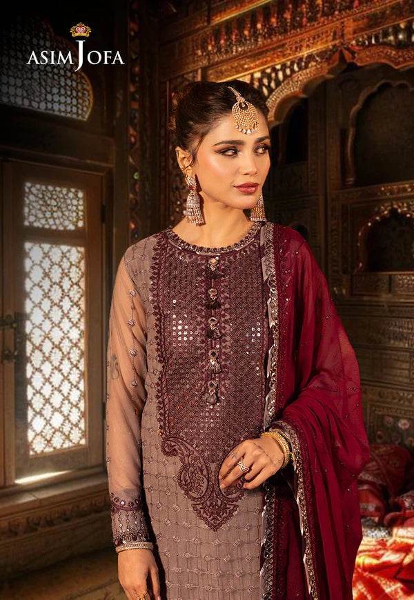 Ajcd-15 embroidered net 3 pcs - Andaz By Uneza Fazeel