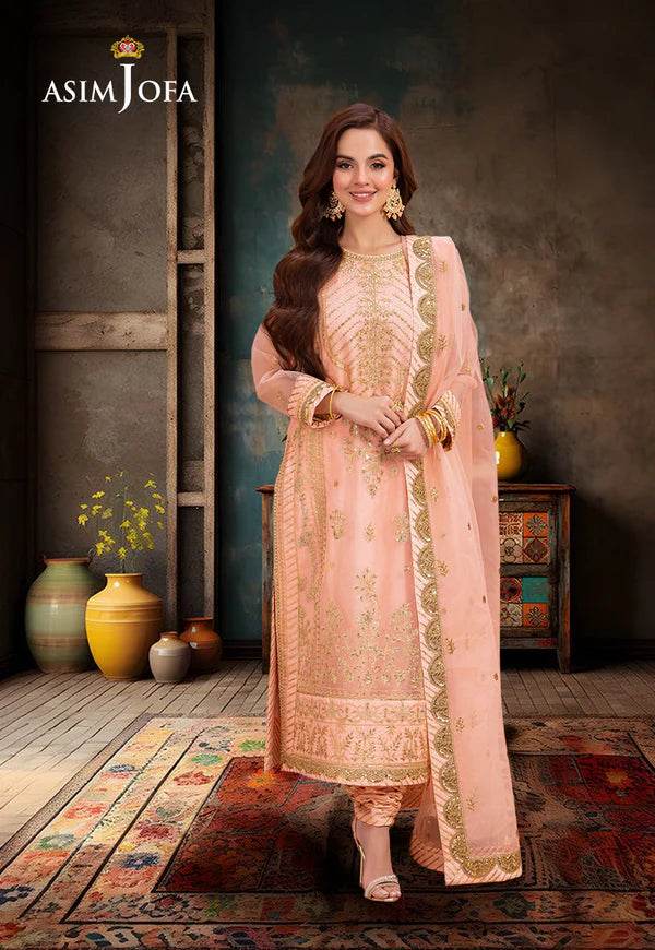 Ajem-20 embroidered organza 3 pcs - Andaz By Uneza Fazeel