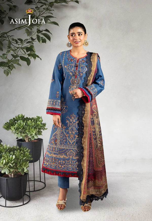 Ajra-27 embroidered jacquard 3 pcs - Andaz By Uneza Fazeel