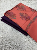 Pashmina 3PC Suit Design 03 Coral & Purple