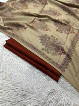 Pashmina 3PC Suit Design 04 Beige & Rust
