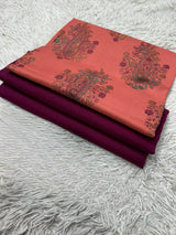 Pashmina 3PC Suit Design 13 Coral & Magenta