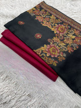 Pashmina 3PC Suit Design 26 Black & Red