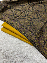 Pashmina 3PC Suit Design 30 Black Gold & Mustard