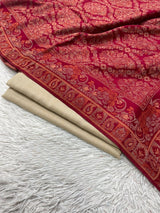 Pashmina 3PC Suit Design 36 Red & Beige