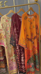 SWISS SILK PRINTED KAFTAN 2PC