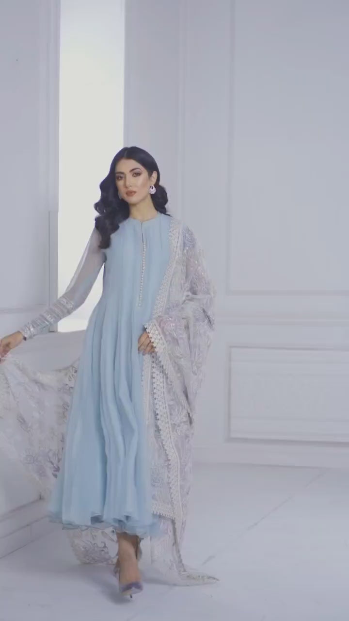 New Pure Chiffon Flairy Ready To Wear Frock