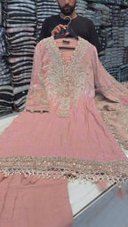 PREMIUM EMBROIDERED CHIFFON 3PC SUIT